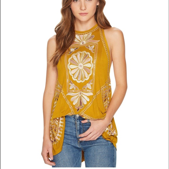 FREE PEOPLE mustard isabella top - Picture 2 of 4